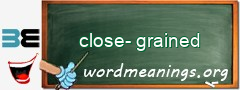 WordMeaning blackboard for close-grained
